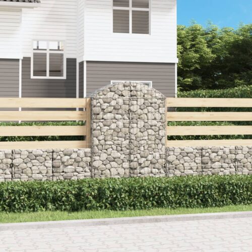 Arched Gabion Basket 100x50x140/160cm Galvanised Iron - Image 2