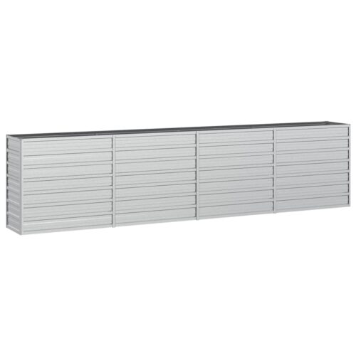 Garden Raised Bed 320x40x77cm Galvanized Steel Silver