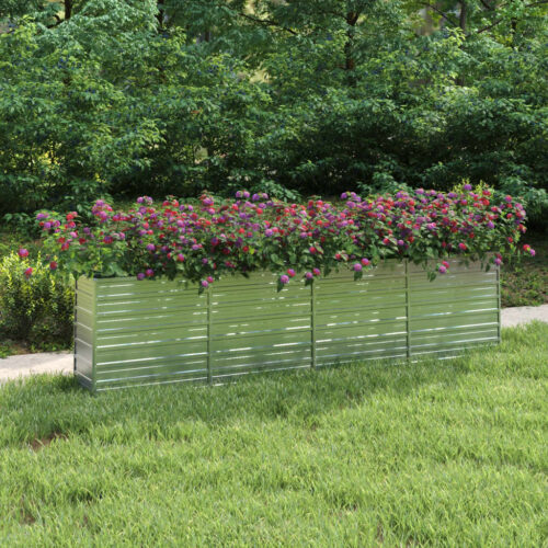Garden Raised Bed 320x40x77cm Galvanized Steel Silver - Image 2