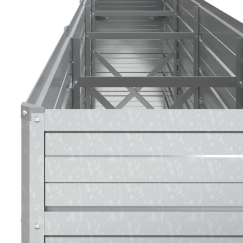 Garden Raised Bed 320x40x77cm Galvanized Steel Silver - Image 6