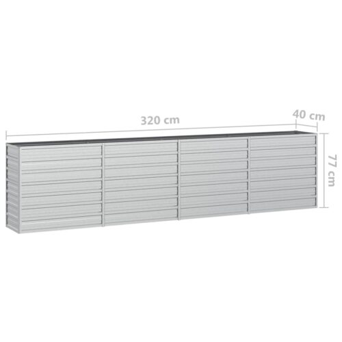 Garden Raised Bed 320x40x77cm Galvanized Steel Silver - Image 7