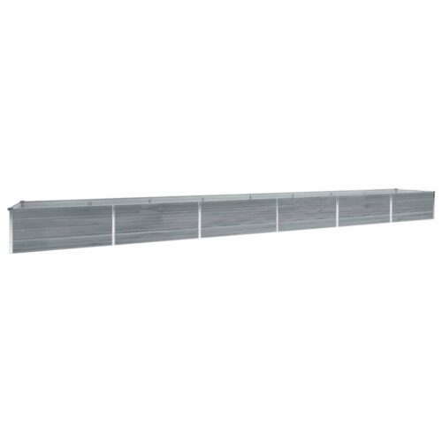 Garden Raised Bed Galvanised Steel 600x80x45cm Grey