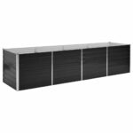 Garden Raised Bed Anthracite 320x80x77cm Galvanised Steel