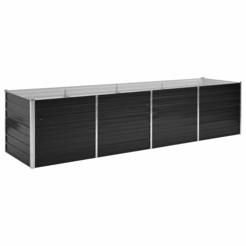 Garden Raised Bed Anthracite 320x80x77cm Galvanised Steel