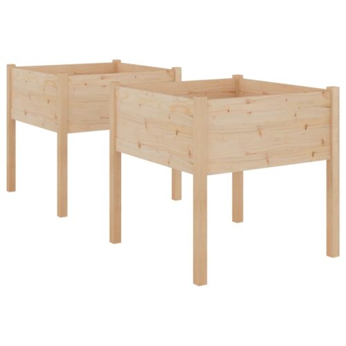 Garden Planters 2pcs 70x70x70cm Solid Pinewood