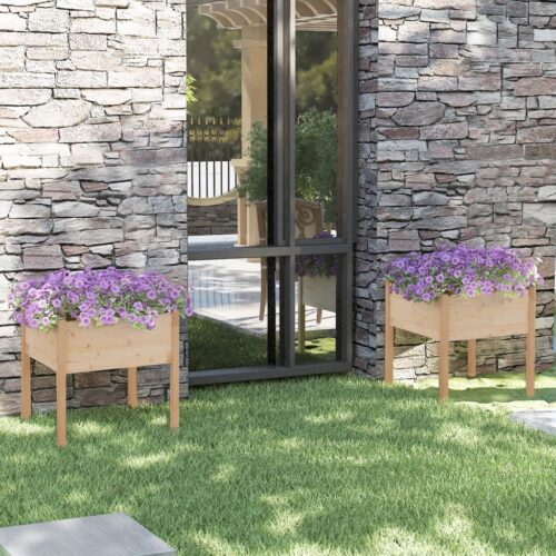 Garden Planters 2pcs 70x70x70cm Solid Pinewood - Image 2