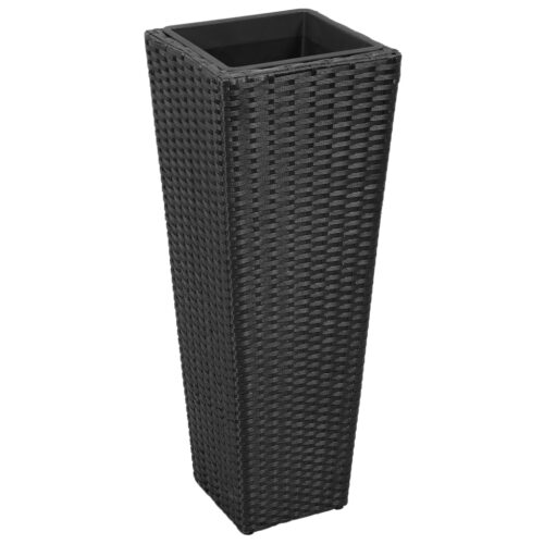 3 Rattan Flower Raised Beds Black - Image 4