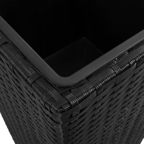 3 Rattan Flower Raised Beds Black - Image 7