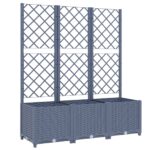 Garden Planter with Trellis Dark Grey 120x40x136cm PP