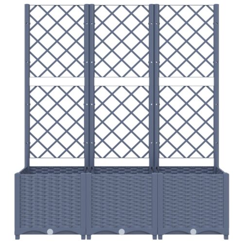 Garden Planter with Trellis Dark Grey 120x40x136cm PP - Image 4