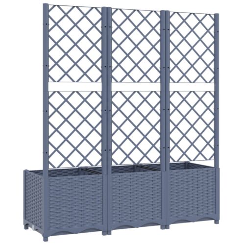 Garden Planter with Trellis Dark Grey 120x40x136cm PP - Image 6