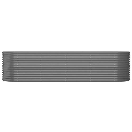 Garden Raised Bed Powder-Coated Steel 296x80x68cm Grey - Image 3