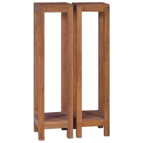 Plant Stands 2pcs 25x25x100cm Solid Teak Wood