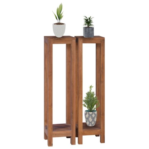 Plant Stands 2pcs 25x25x100cm Solid Teak Wood - Image 2