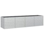 Garden Raised Bed 320x80x77cm Galvanized Steel Silver