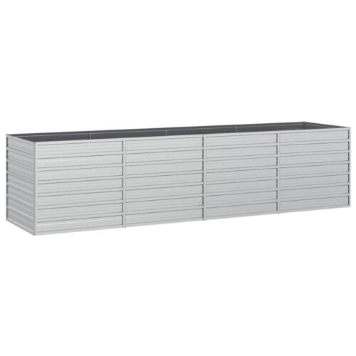 Garden Raised Bed 320x80x77cm Galvanized Steel Silver