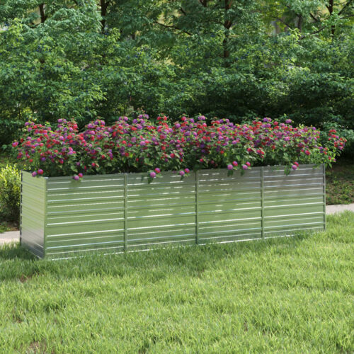 Garden Raised Bed 320x80x77cm Galvanized Steel Silver - Image 2
