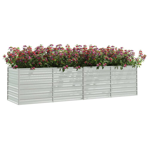Garden Raised Bed 320x80x77cm Galvanized Steel Silver - Image 3