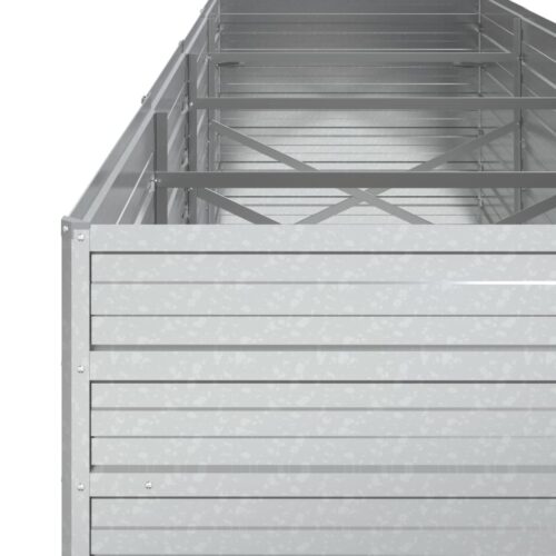 Garden Raised Bed 320x80x77cm Galvanized Steel Silver - Image 6