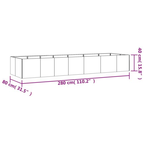 Garden Raised Bed 280x80x40cm Corten Steel - Image 6