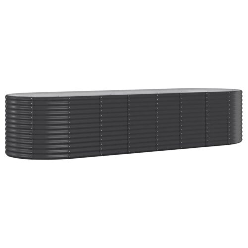 Garden Raised Bed Powder-coated Steel 322x100x68cm Anthracite