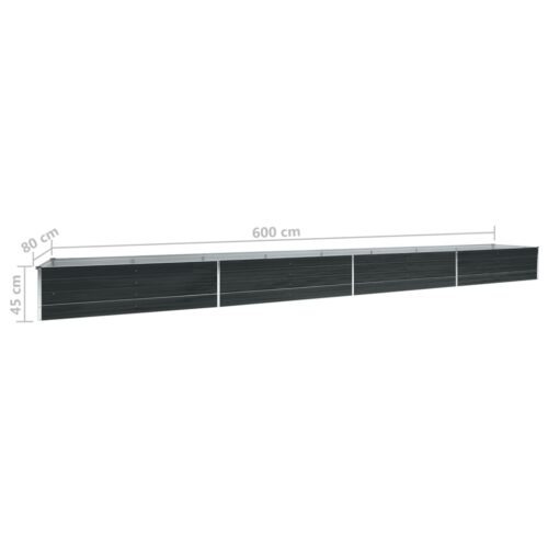 Garden Raised Bed Galvanised Steel 600x80x45cm Anthracite - Image 6