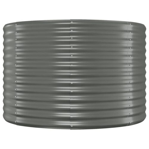 Garden Raised Bed Powder-Coated Steel 322x100x68cm Grey - Image 4