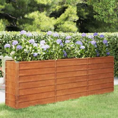 Garden Raised Bed Rusty 240x40x77cm Corten Steel - Image 2