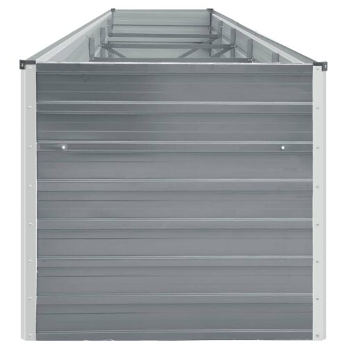 Garden Raised Bed Galvanised Steel 400x80x77cm Grey - Image 4