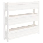 Planter White 112x25x104.5cm Solid Wood Pine
