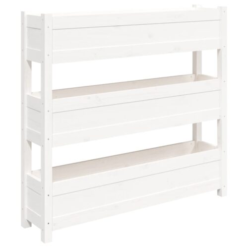 Planter White 112x25x104.5cm Solid Wood Pine