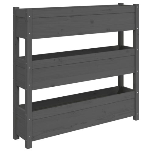 Planter Grey 112x25x104.5cm Solid Wood Pine