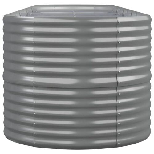 Garden Raised Bed Powder-Coated Steel 368x80x68cm Grey - Image 4
