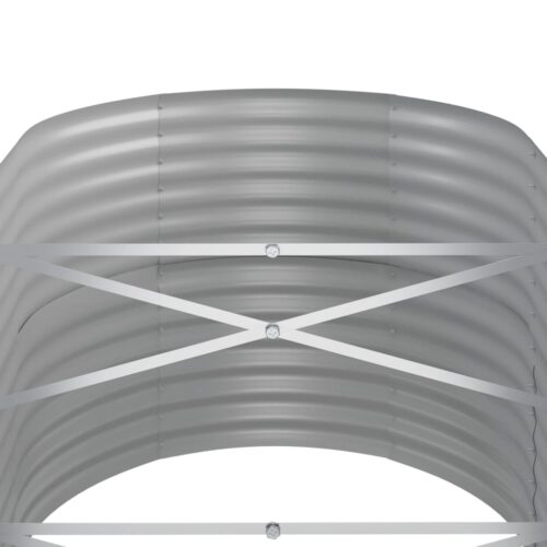 Garden Raised Bed Powder-Coated Steel 368x80x68cm Grey - Image 5