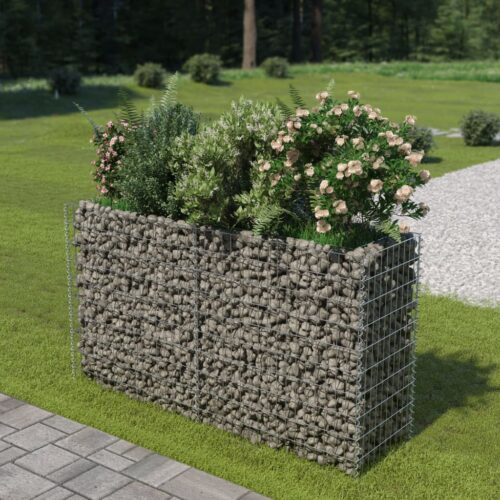 Gabion Raised Bed Galvanised Steel 180x50x100cm - Image 2