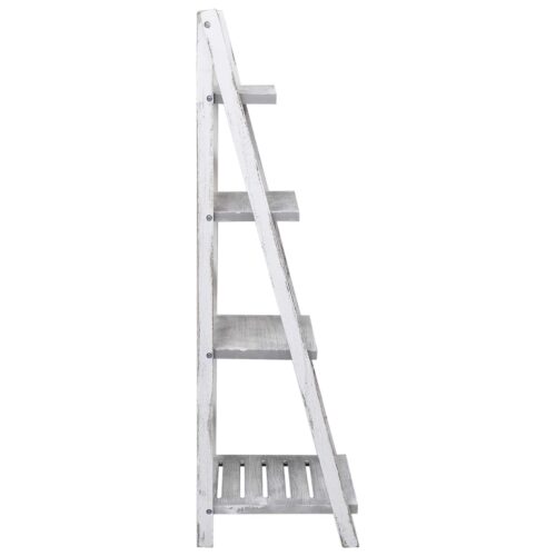 4-Tier Plant Stand Grey 43x33x113cm Wood - Image 3