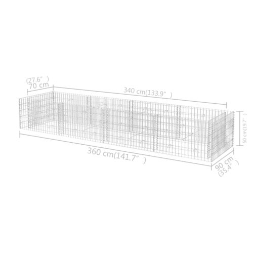 Gabion Raised Bed Steel 360x90x50cm - Image 6