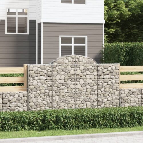 Arched Gabion Basket 200x30x120/140cm Galvanised Iron - Image 2