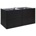 Garden Planter Black 157x80x80cm Poly Rattan