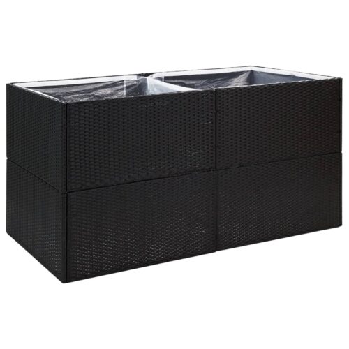 Garden Planter Black 157x80x80cm Poly Rattan