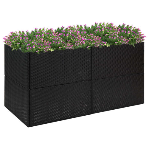 Garden Planter Black 157x80x80cm Poly Rattan - Image 2