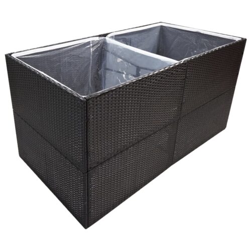 Garden Planter Black 157x80x80cm Poly Rattan - Image 3