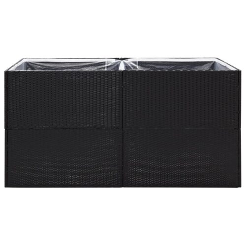 Garden Planter Black 157x80x80cm Poly Rattan - Image 4