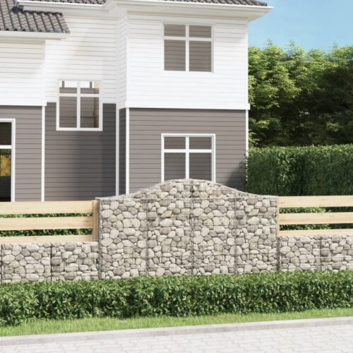 Arched Gabion Basket 200x30x120/140cm Galvanised Iron - Image 2