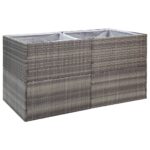 Garden Planter Grey 157x80x80cm Poly Rattan