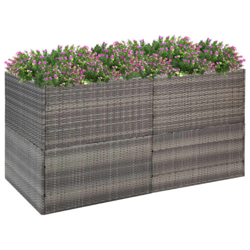 Garden Planter Grey 157x80x80cm Poly Rattan - Image 2