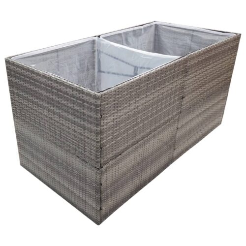 Garden Planter Grey 157x80x80cm Poly Rattan - Image 3