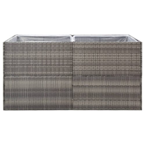 Garden Planter Grey 157x80x80cm Poly Rattan - Image 4