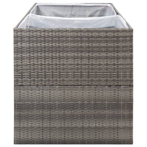 Garden Planter Grey 157x80x80cm Poly Rattan - Image 5