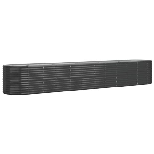 Garden Raised Bed Powder-coated Steel 440x80x68cm Anthracite